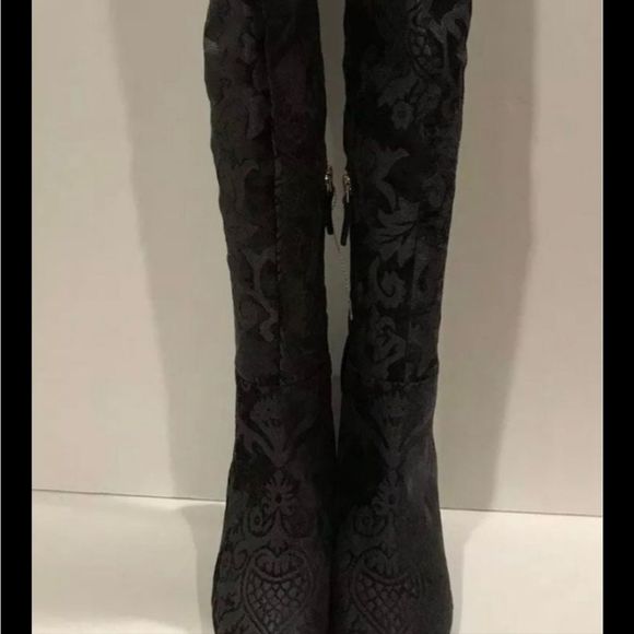 Nine West Womens Siventa Brocade Heels Over-The-Knee Boots Shoes - Picture 2 of 6